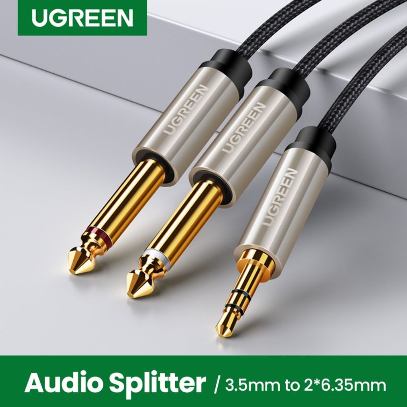 Cable-De-Audio-Jack-Estereo-3.5Mm-2Jack-6.3Mm-Mono-5M-GrisUGREEN-Av126-Cables-Adaptadores-y-Conectores