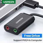 Tarjeta-De-Audio-Externa-Usb-A--2Jack-3.5Mm-M-2H--Audio-Estereo---Mic--15Cm-NegroUGREEN-Us205-Cables-Adaptadores-y-Hub