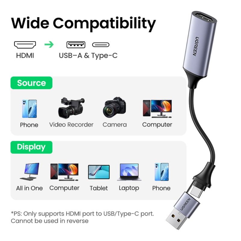 Capturadora-De-Video-Hdmi-4K-60Hz---Usb-C---Adaptador-Usb-A-1080P-30HzUGREEN-Cm489-Cables-Adaptadores-y-Hub