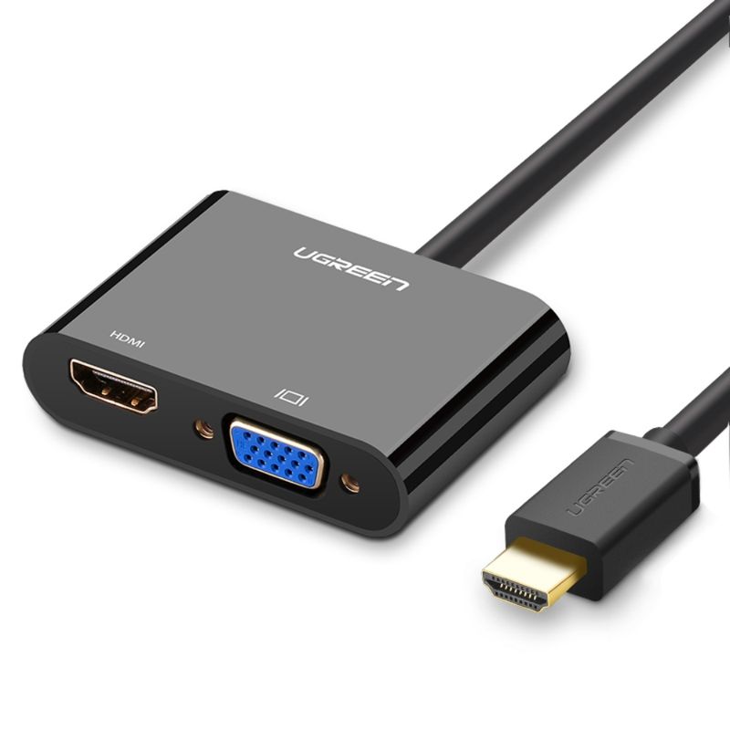 Convertidor Hdmi/Vga 1080P/60Hz M/H + Puerto Jack 3.5Mm NegroUGREEN Cm101 Hdmi