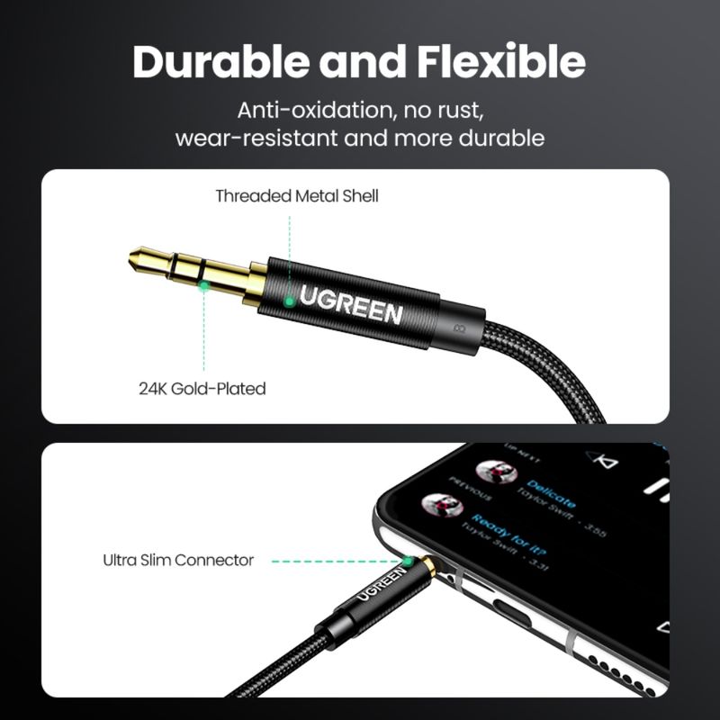 Cable-Audio-Auxiliar-Jack-3.5Mm-M-M-Trenzado-1M-NegroUGREEN-Av112-Cables-Adaptadores-y-Conectores