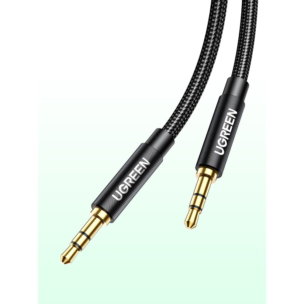 UGREEN CABLE AUDIO AUXILIAR JACK 3.5MM M/M TRENZADO 2M NEGRO  AV112