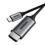 Cable-De-Video-Usb-C---Hdmi--4K-60Hz-Or-1080P-144Hz--Trenzado-1.5M-GrisUGREEN-Mm142-Cables-Adaptadores-y-Hub
