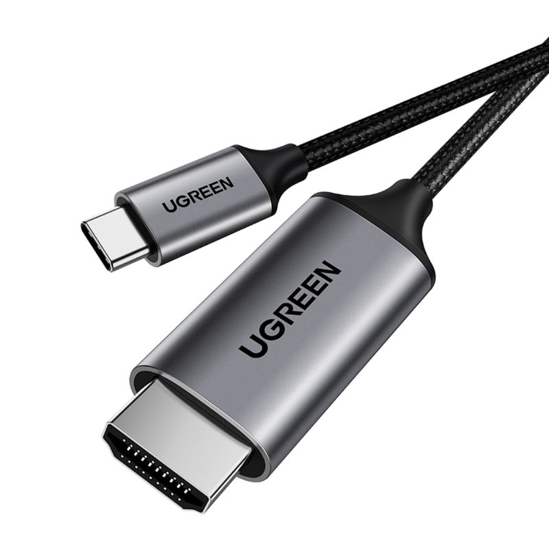 Cable-De-Video-Usb-C---Hdmi--4K-60Hz-Or-1080P-144Hz--Trenzado-1.5M-GrisUGREEN-Mm142-Cables-Adaptadores-y-Hub