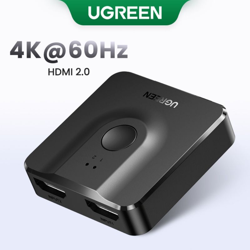 Switcher Hdmi 2.0 2X1 4K/60Hz Bi-Direccional NegroUGREEN Cm217 Hdmi