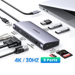 Multipuerto-Usb-C---Hdmi-Vga---3Usb-3.0---1In-Usb-C-Pd---Rj45-Giga---Sd-Microsd-UGREEN-Cm179-Cables-Adaptadores-y-Hub