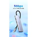 Hub-Usb-C---4-Usb-A-3.0-AluminioUGREEN-Cm219-Cables-Adaptadores-y-Hub