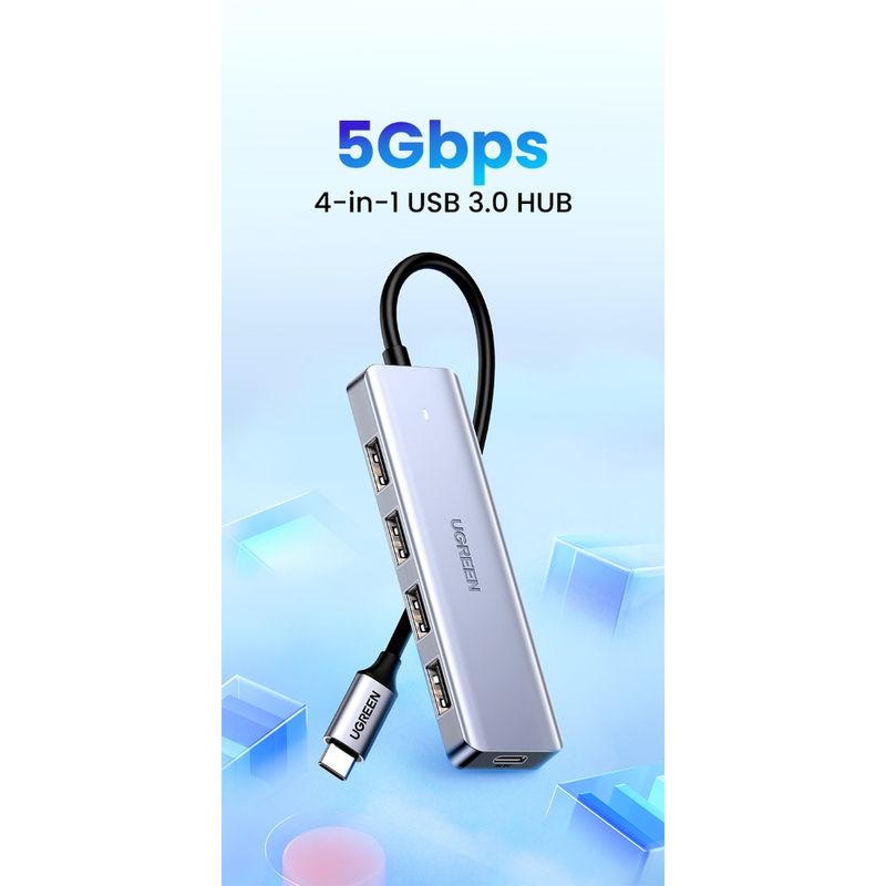 Hub-Usb-C---4-Usb-A-3.0-AluminioUGREEN-Cm219-Cables-Adaptadores-y-Hub