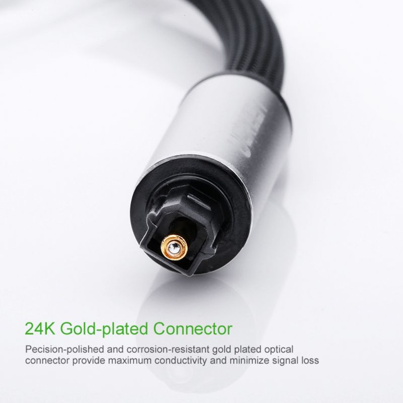 Cable De Audio Optico Toslink 3M M/M BlindadoUGREEN Av108 Cables Adaptadores y Conectores