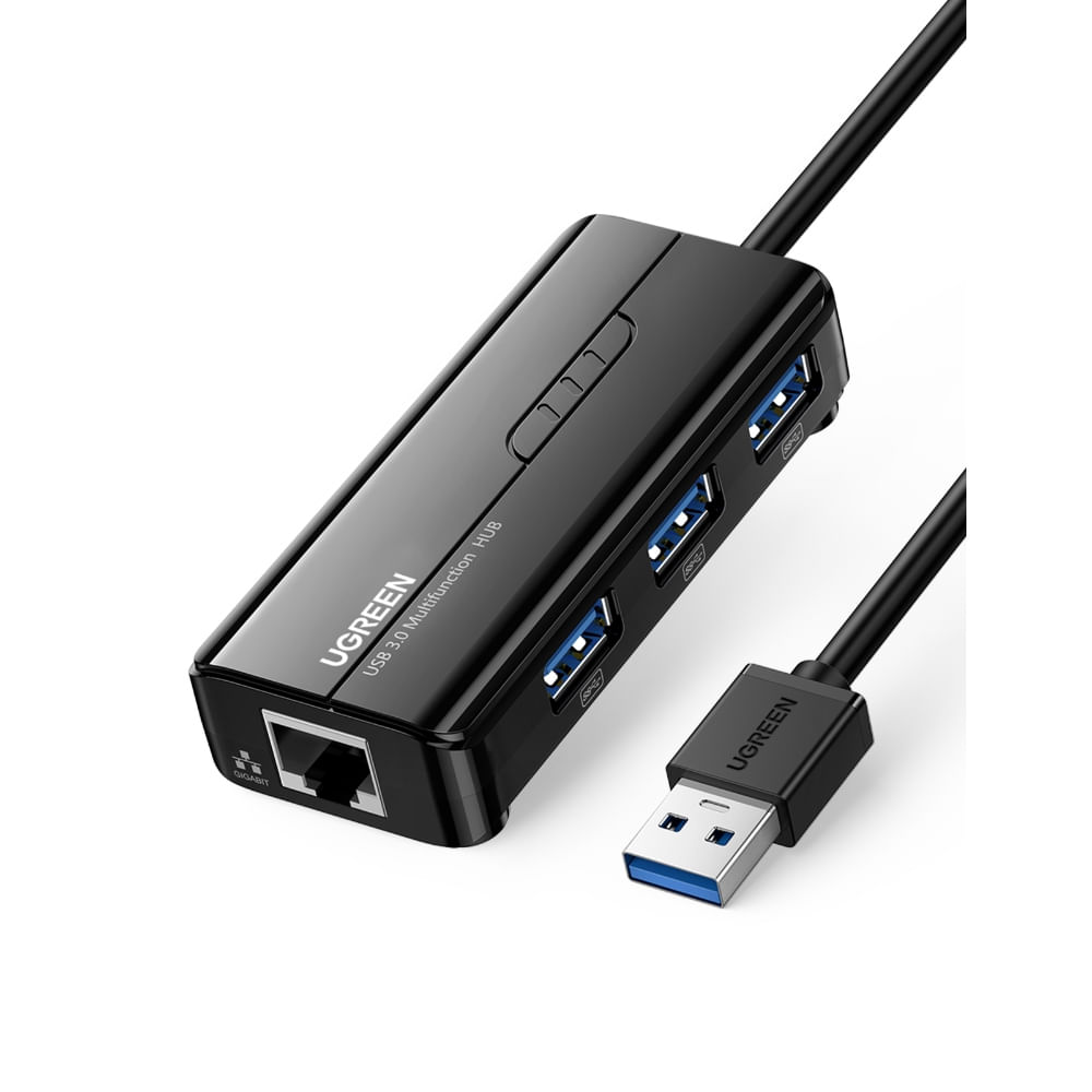 UGREEN HUB USB-A 3.0 / 3USB-A 3.0 + RJ45 GIGABIT NEGRO 20265