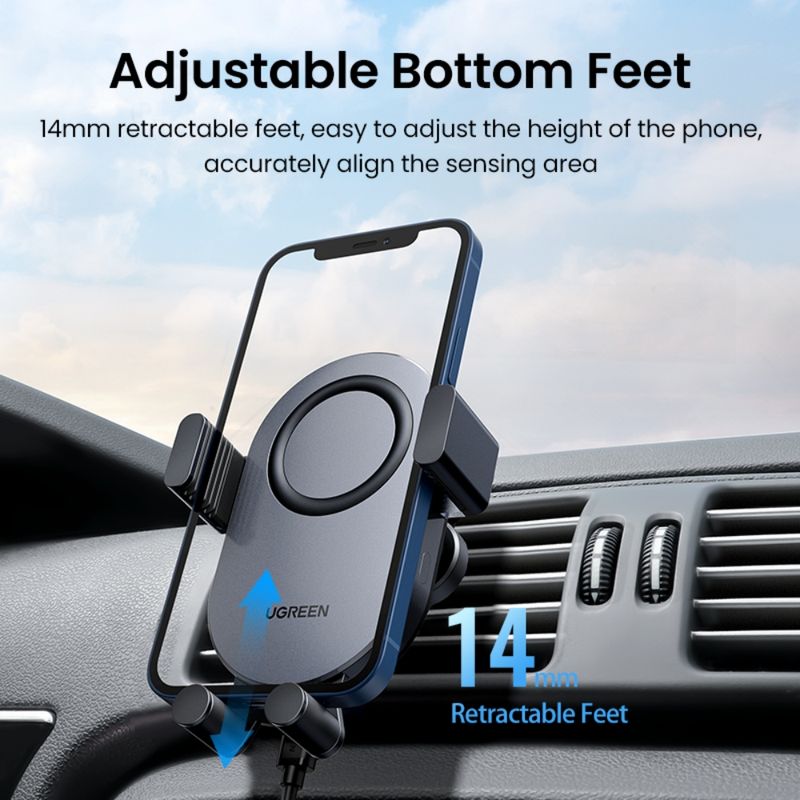 Soporte De Celular Para Automovil Con Auto-Ajuste + Carga Inalambrica 15W MaxUGREEN Cd256 Soportes y Aros de Luz