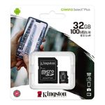 Tarjeta-De-Memoria-Micro-Sd-32Gb-Kingston-Canvas-Select-Plus-Uhs-I-Hc-Clase-10-U1--Adaptador-Sd-Tarjetas-de-Memoria