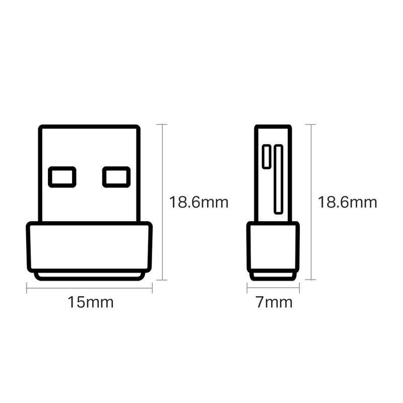 Adaptador Wi-Fi Usb Nano Dual Band Ac600 Tp-Link Archer T2U Nano Adaptadores Ethernet y Wifi