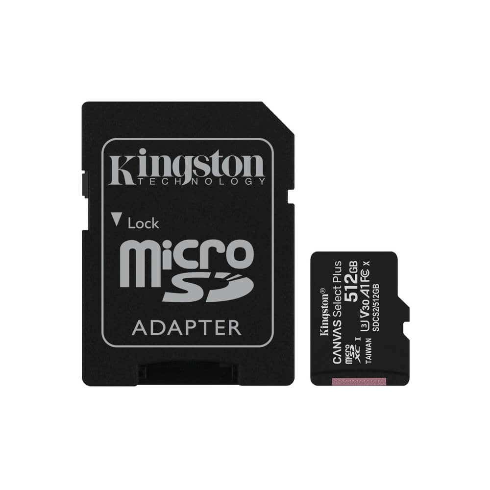 KINGSTON TARJETA DE MEMORIA MICRO-SD 512GB KINGSTON CANVAS SELECT PLUS UHS-I HC CLASE 10 U1 /ADAPTADOR SD