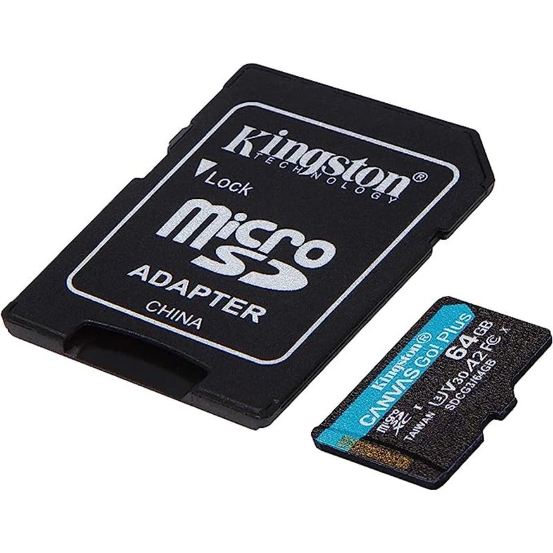 Tarjeta-De-Memoria-Micro-Sd-64Gb-Kingston-Canvas-Go--Plus-Uhs-I-Clase-10-U3-V30-A2--Adaptador-Sd-Tarjetas-de-Memoria