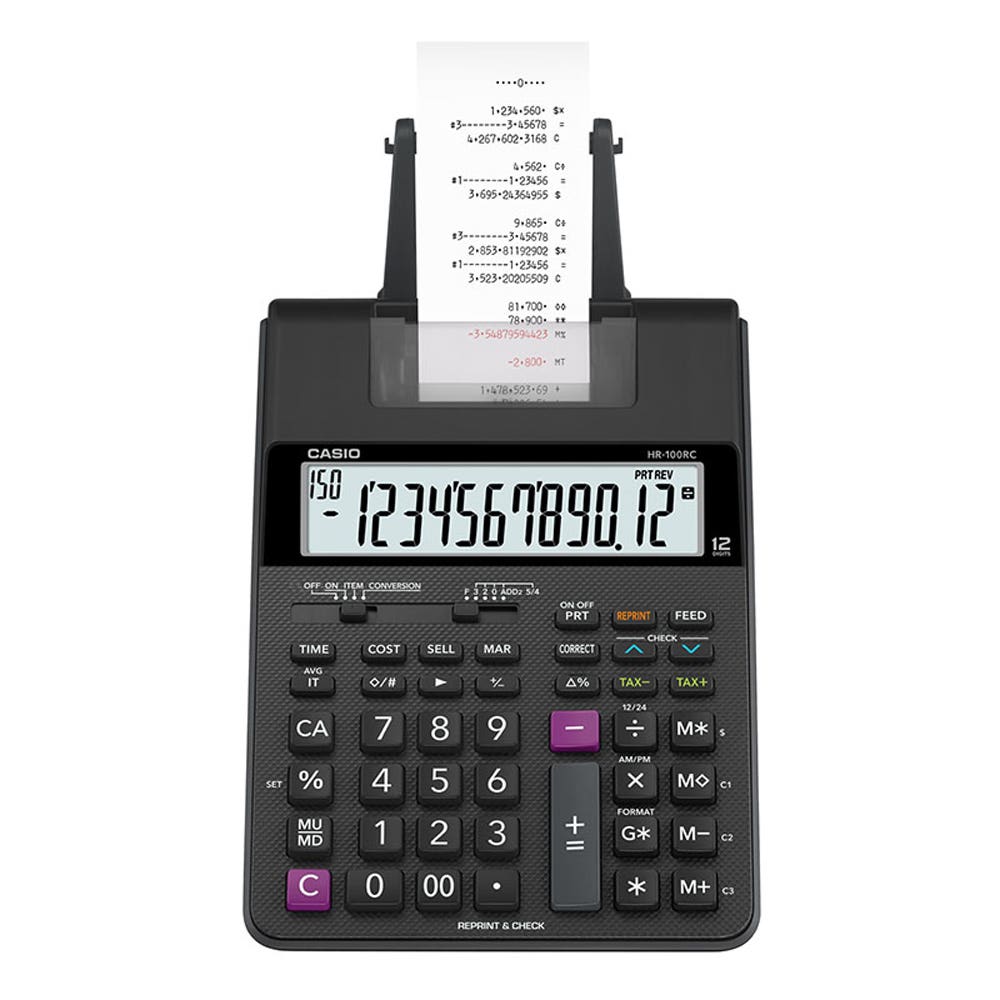 CASIO SUMADORA CON IMPRESION HR100RC