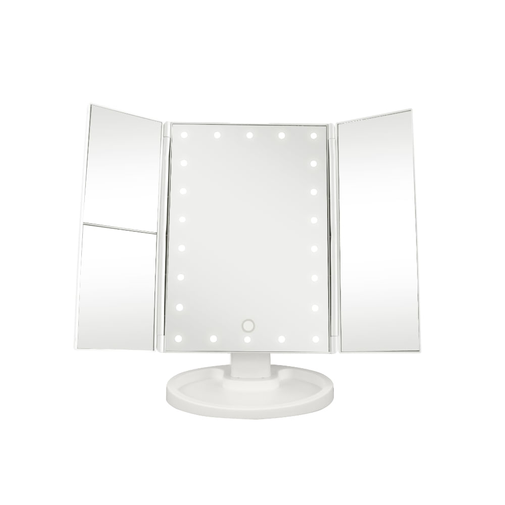 VIVITAR ESPEJO HOLLYWOOD 22 LUZ LED 3 CARAS WHITE  MR1307WHT