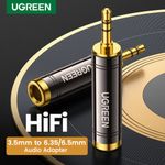 UGREEN-ADAPTADOR-GOLD-ESTEREO-JACK-6.3MM-H-M-PLUG-3.5MM-AV168