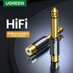 UGREEN-ADAPTADOR-GOLD-MONO-RCA-H-M-PLUG-6.3MM-AV169