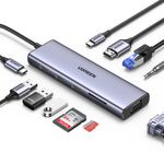 UGREEN-MULTIPUERTO-USB-C---1HDMI-4K60HZ---1VGA-1080P---3USB-3.0---RJ45-GIGABIT---INUSB-C-PD-CM498