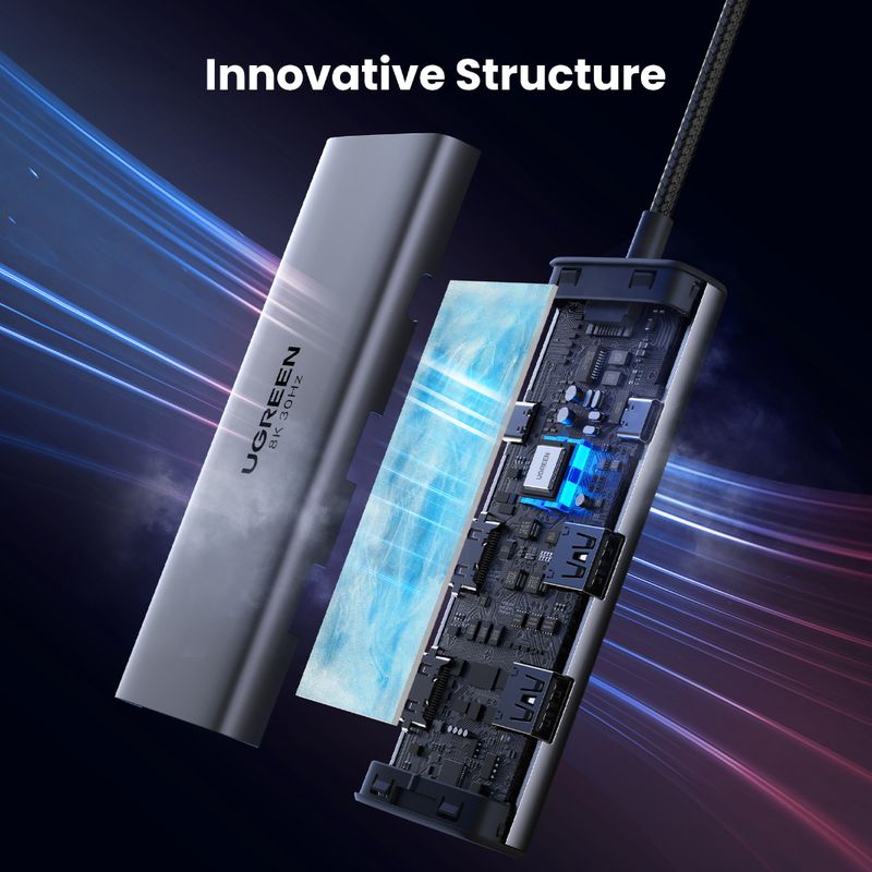 UGREEN-MULTIPUERTO-USB-C----2-HDMI-8K30HZ---3USB-3.0---INUSB-C-PD-CM498