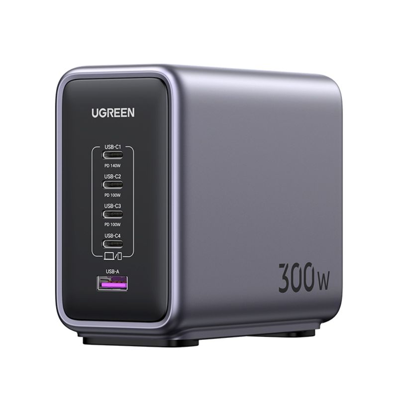 UGREEN-SUPER-CARGADOR-PARA-ESCRITORIO-300W-1-USB-A---4-USB-C-CD333