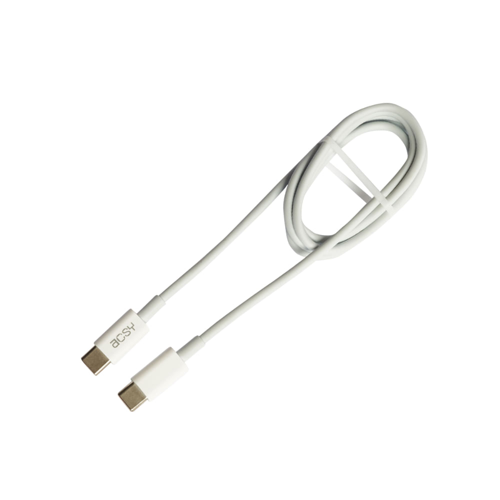 ACSY CABLE USB-C A USB-C DE 1 METRO BLANCO AC-WB45