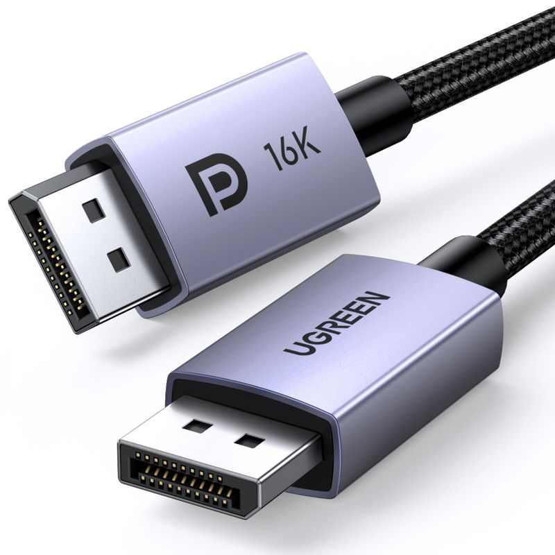 UGREEN-CABLE-DISPLAYPORT-2.1-M-M-3M-16-10-8K-60HZ-4K-120-240HZ-BLINDADO-DP118