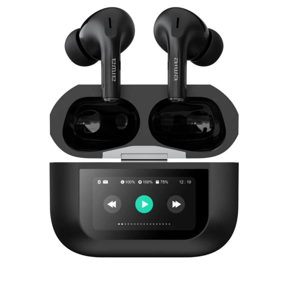 AIWA AUDIFONOS INALAMBRICOS CON PANTALLA TACTIL ANC AWTWSGPROB