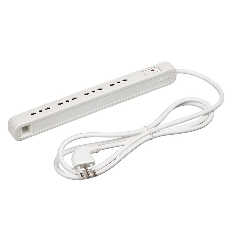 BTICINO-ALARGADOR-ELECTRICO-10A-ULTRASLIM-4-TOMAS-BIPASO-10-16A-15M-BLANCO