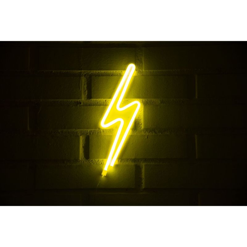 LETRERO ESTILO NEON RAYO 2 (AMARILLO/USB/30X17,5CM) | smartstore.cl