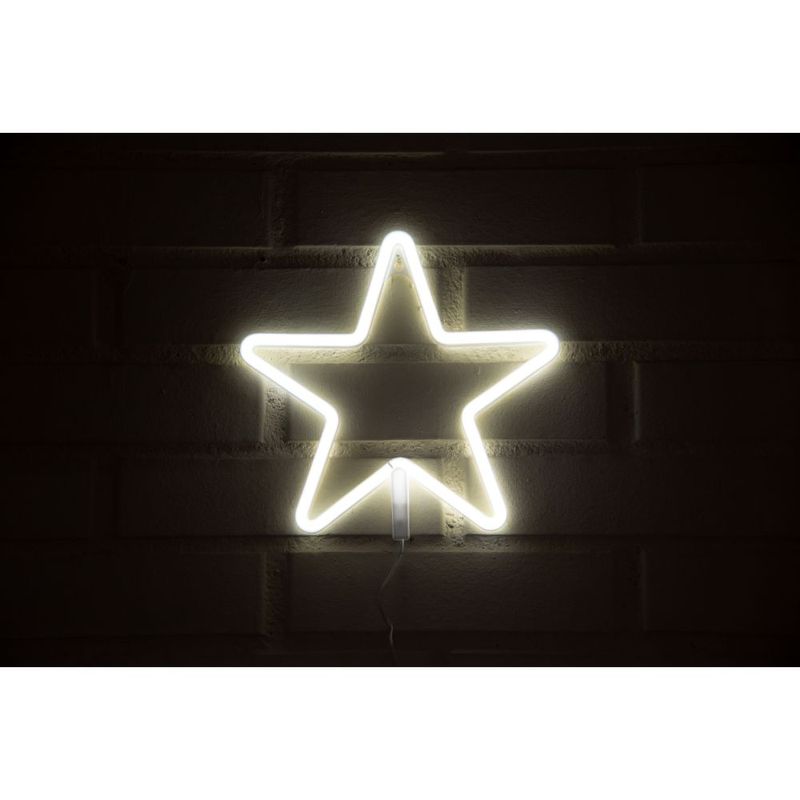 LETRERO ESTILO NEON ESTRELLA (BLANCO/USB/27,5X26,8CM) | smartstore.cl