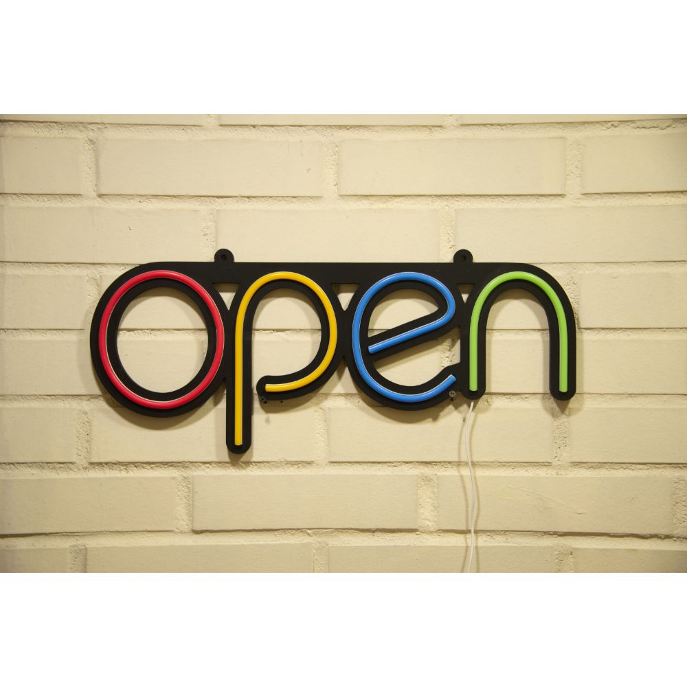 LETRERO ESTILO NEON OPEN (COLORES/USB/35.5X60.9CM) | smartstore.cl