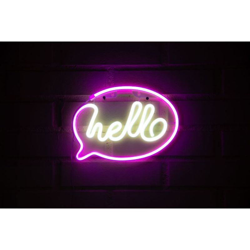 LETRERO ESTILO NEON HELLO (COLORES/USB/29,5X 20,6CM) | smartstore.cl