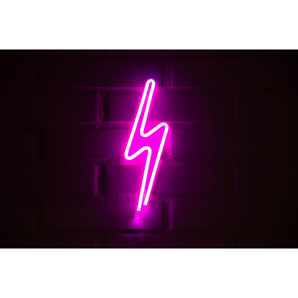 LETRERO ESTILO NEON RAYO 2 (ROSADO/USB/30X17,5CM) | smartstore.cl